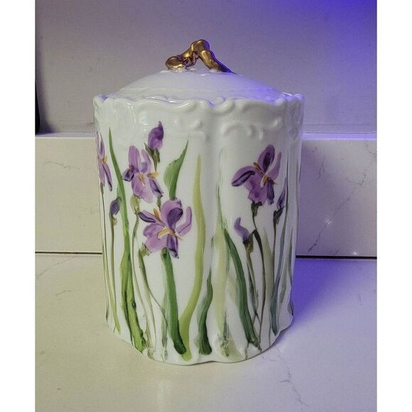 Vintage Limoges Hand Painted Small Canister 6" - Picture 2 of 7